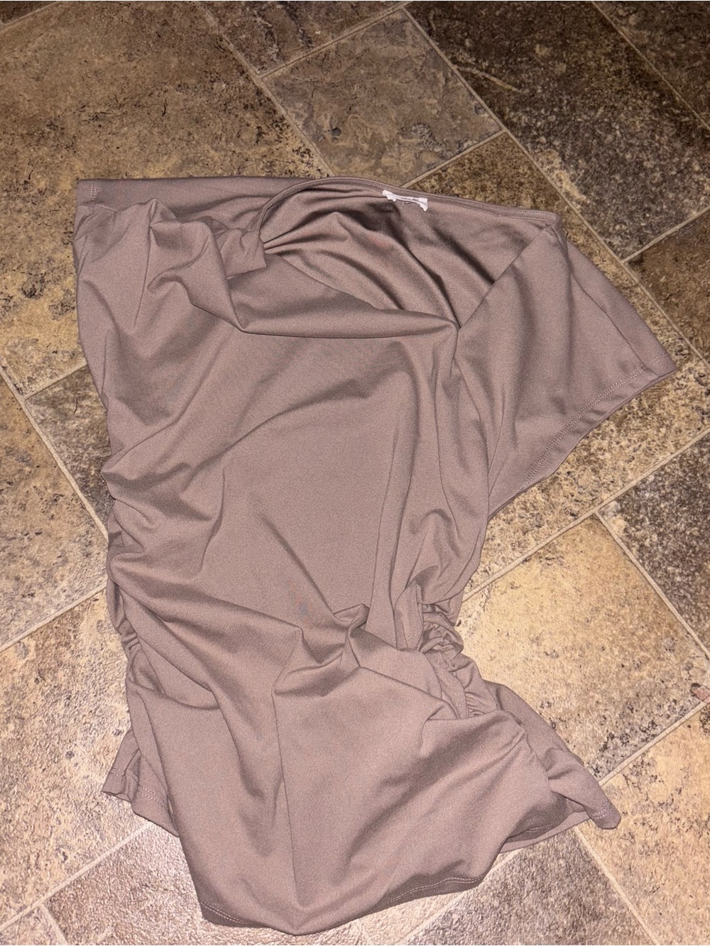 Cotton On Taupe Cap-Sleeve Ruched Crop Top - Picture 2 of 10